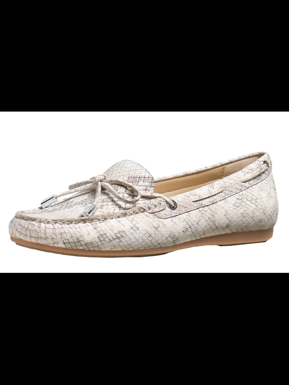 Michael Kors Sutton Moc Python-Embossed Leather Loafers Size 10M